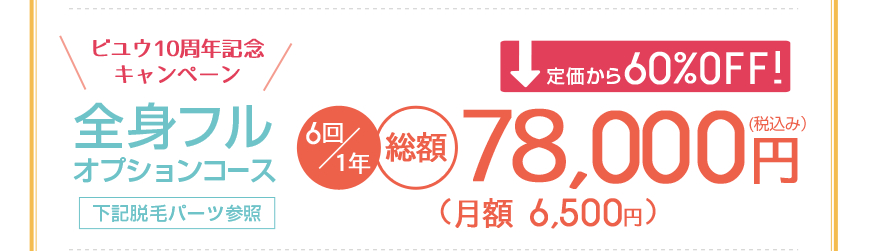 全身フルオプション 総額89,800円